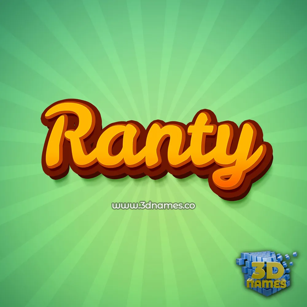 ranty in Green Rays style - 3D name wallpaper