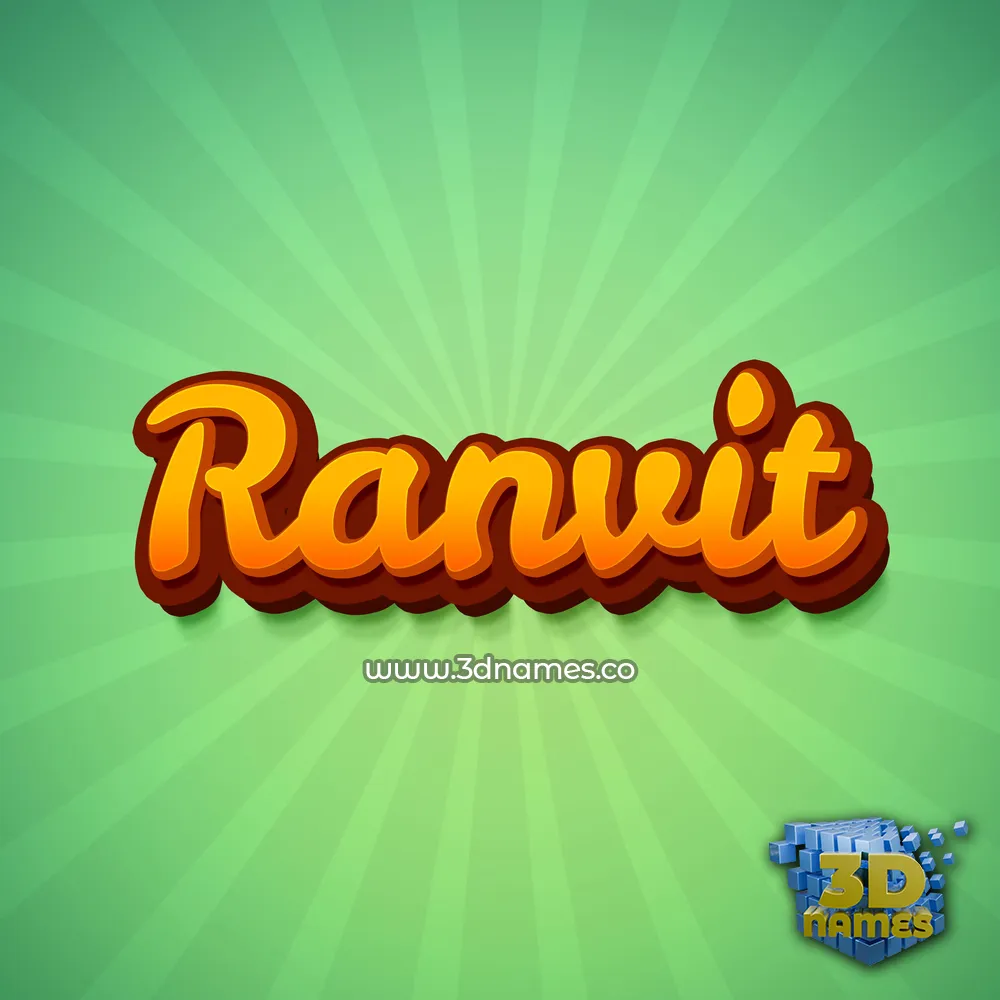 ranvit in Green Rays style - 3D name wallpaper