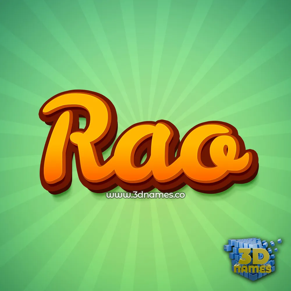 rao in Green Rays style - 3D name wallpaper