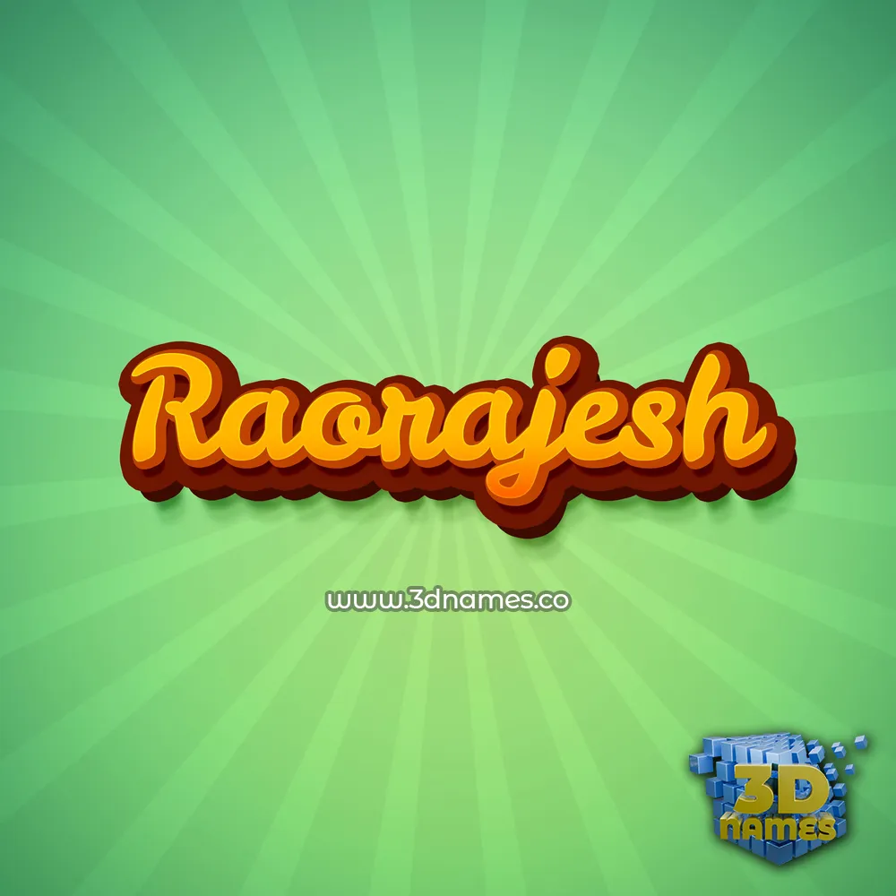 raorajesh in Green Rays style - 3D name wallpaper