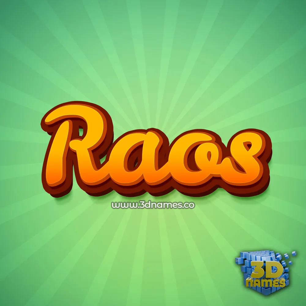 raos in Green Rays style - 3D name wallpaper