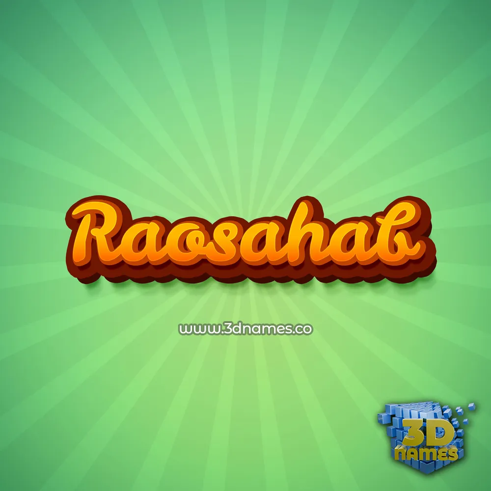 raosahab in Green Rays style - 3D name wallpaper