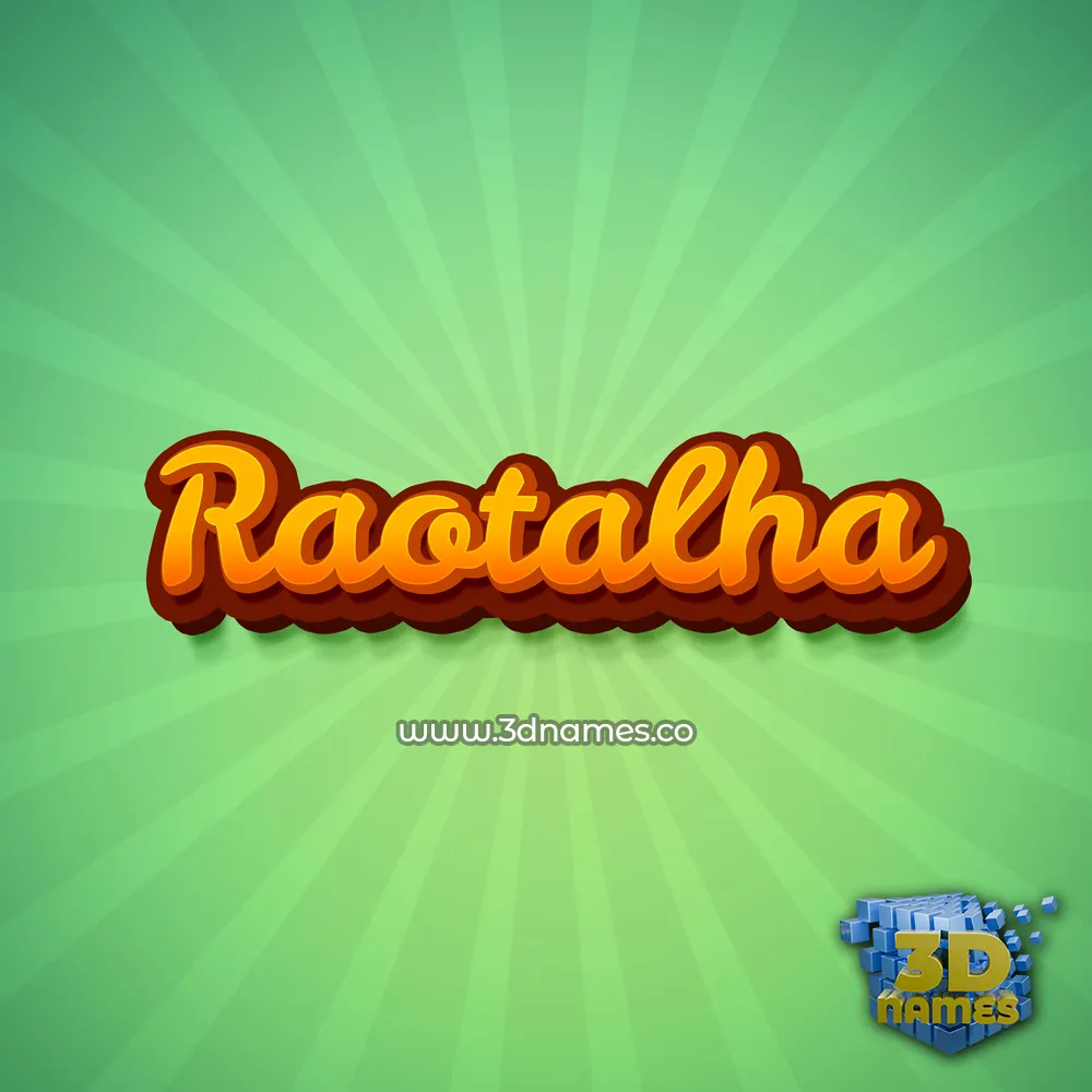 raotalha in Green Rays style - 3D name wallpaper
