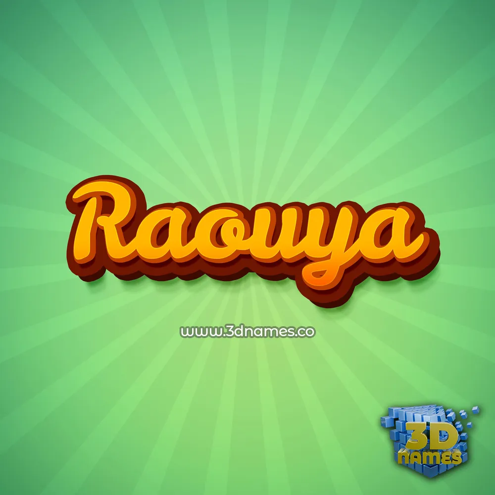 raouya in Green Rays style - 3D name wallpaper