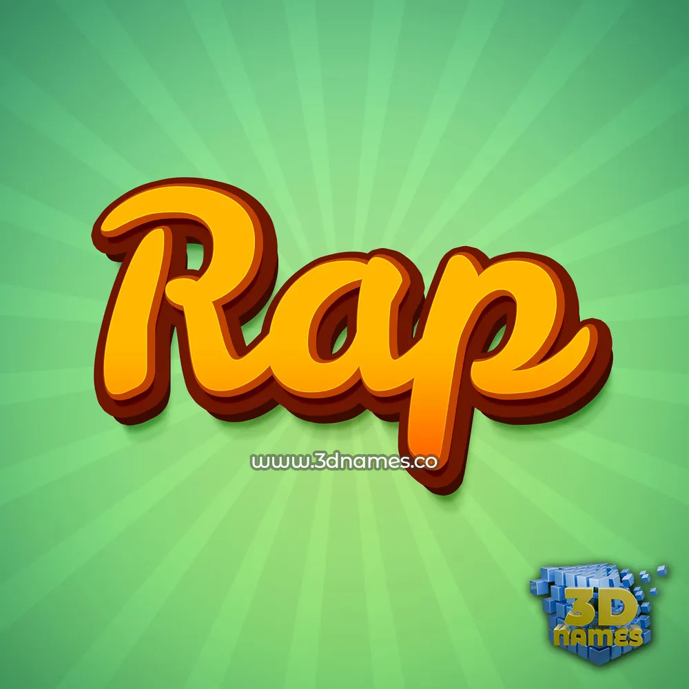 rap in Green Rays style - 3D name wallpaper