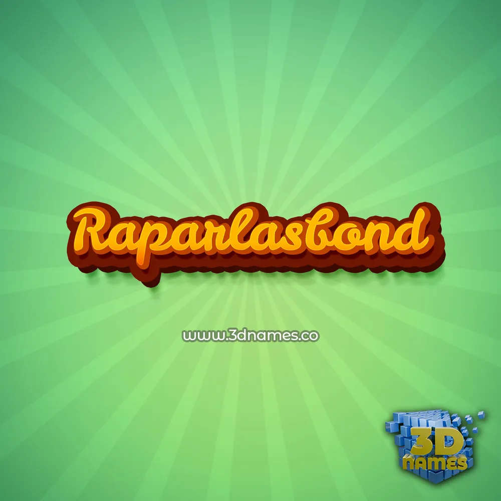 raparlasbond in Green Rays style - 3D name wallpaper