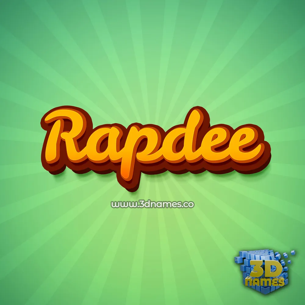 rapdee in Green Rays style - 3D name wallpaper