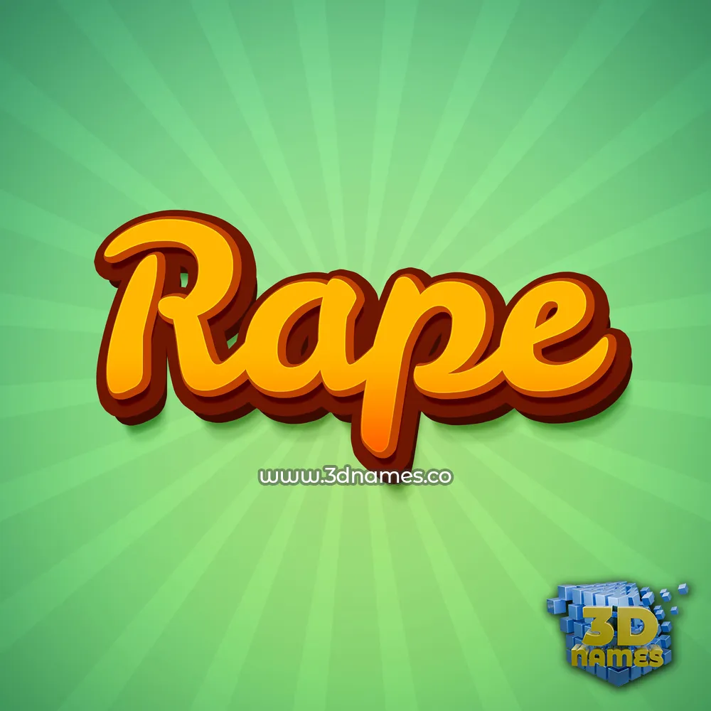 rape in Green Rays style - 3D name wallpaper
