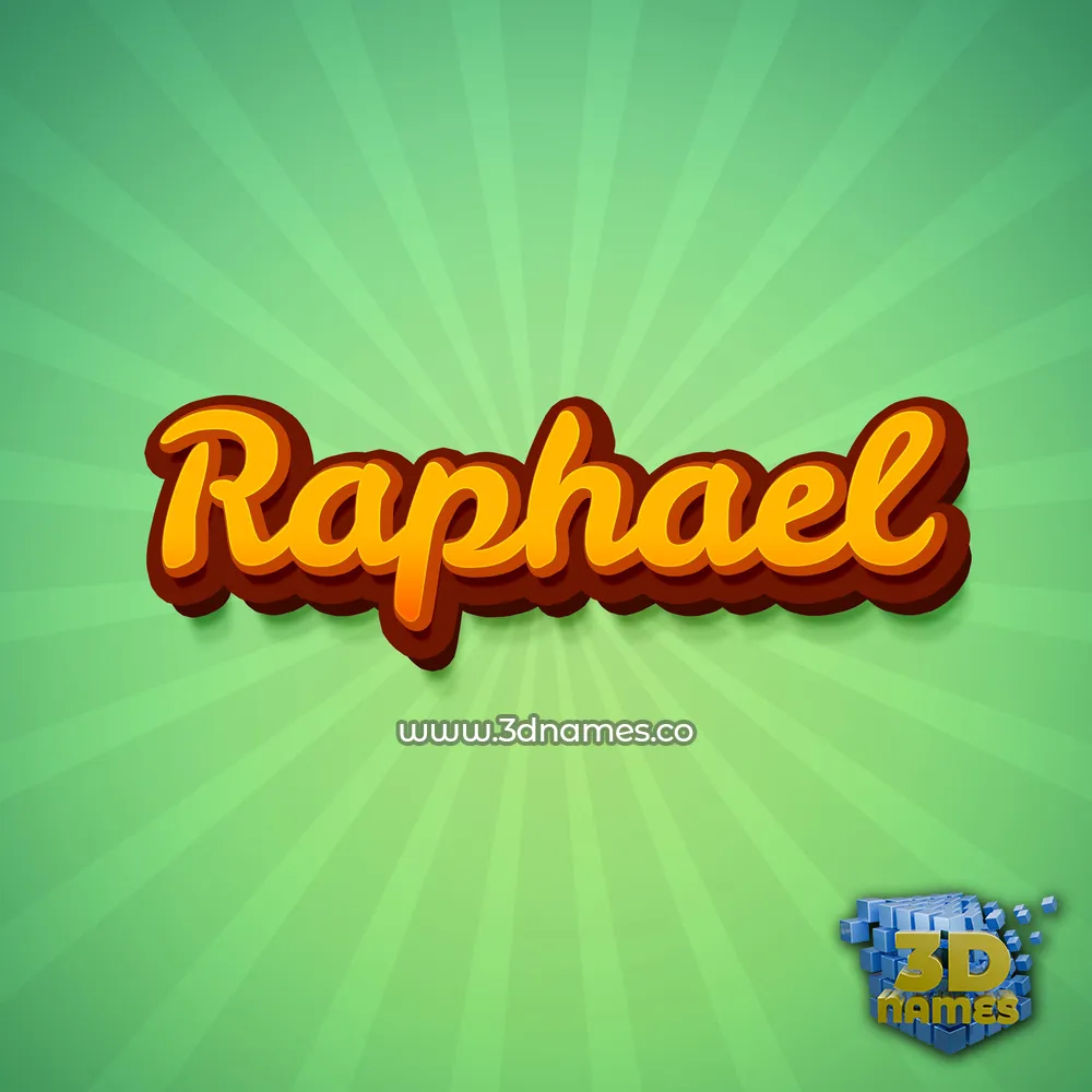 raphael in Green Rays style - 3D name wallpaper