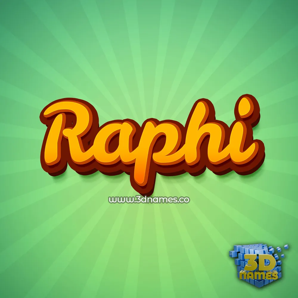 raphi in Green Rays style - 3D name wallpaper