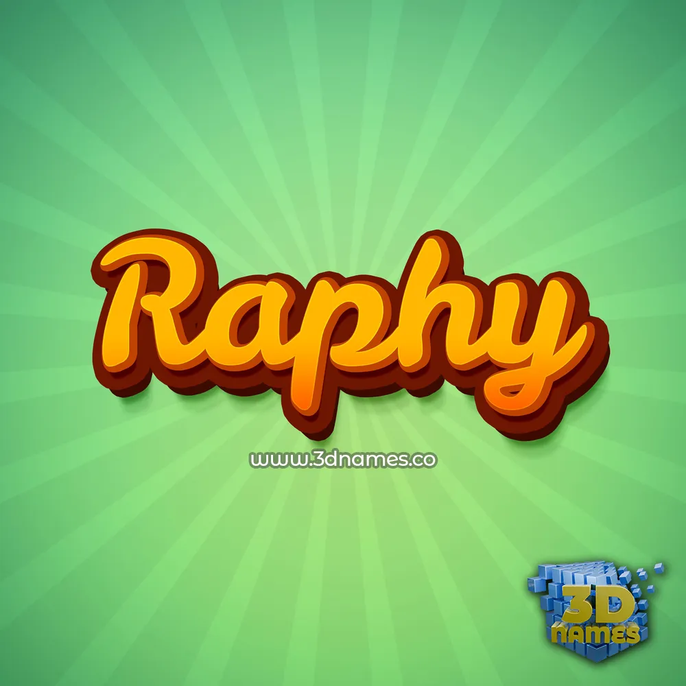 raphy in Green Rays style - 3D name wallpaper
