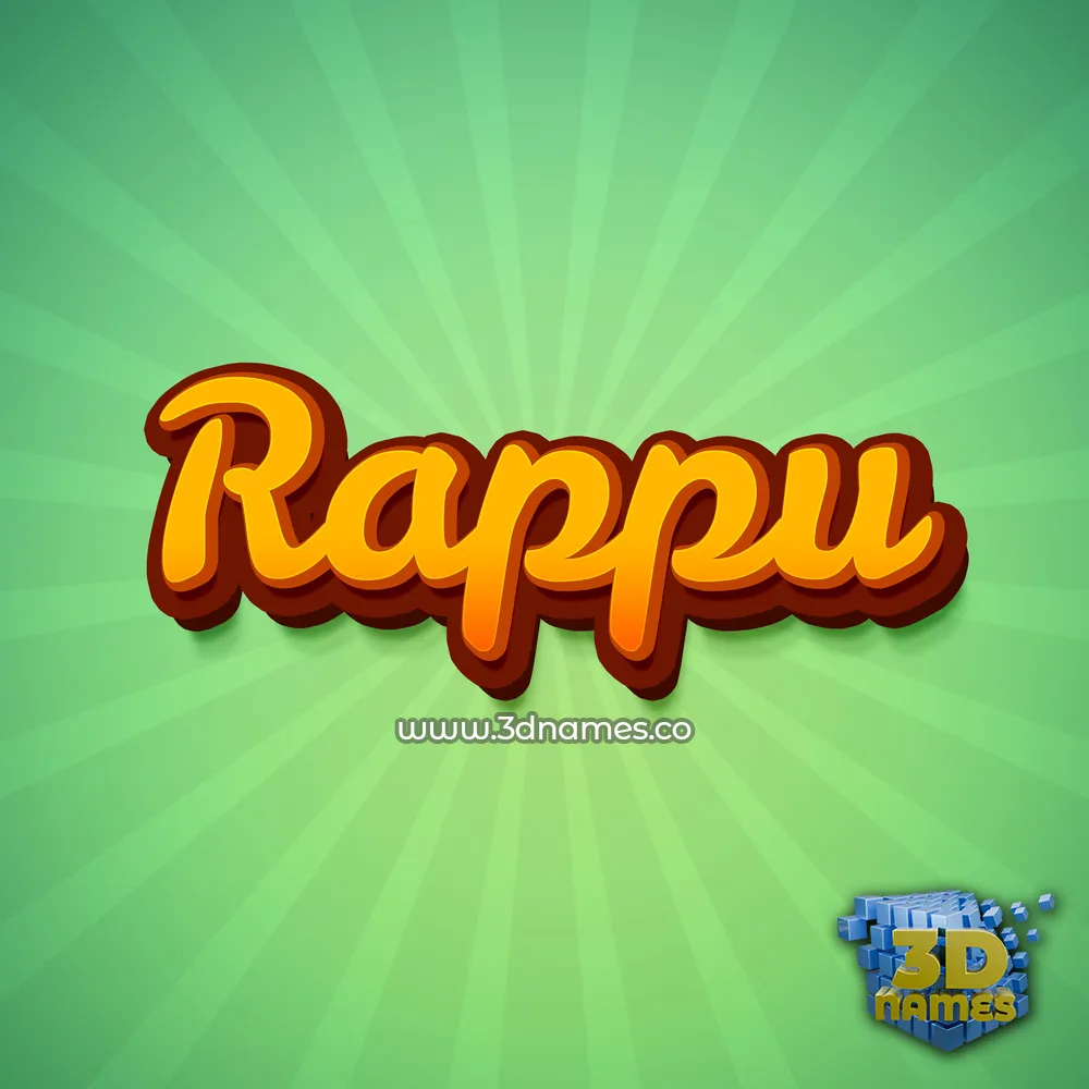 rappu in Green Rays style - 3D name wallpaper