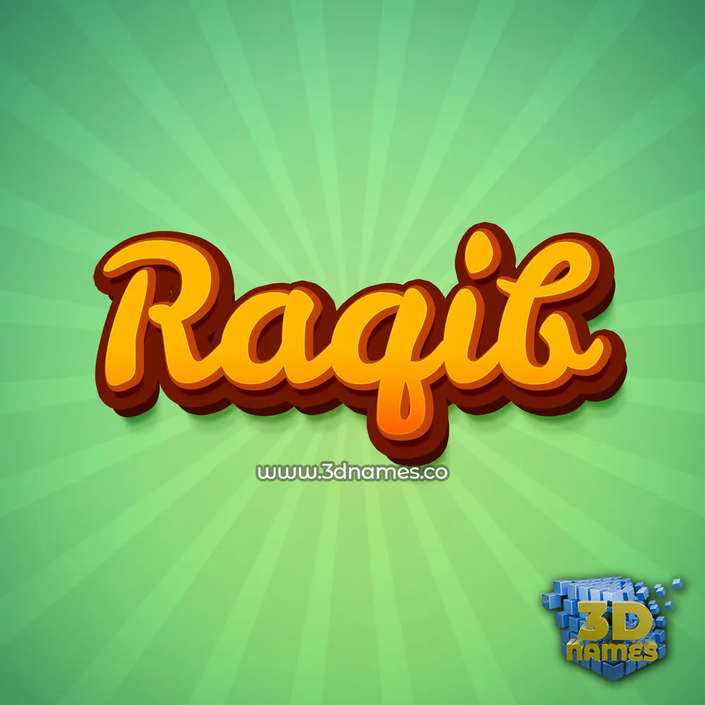 raqib in Green Rays style - 3D name wallpaper