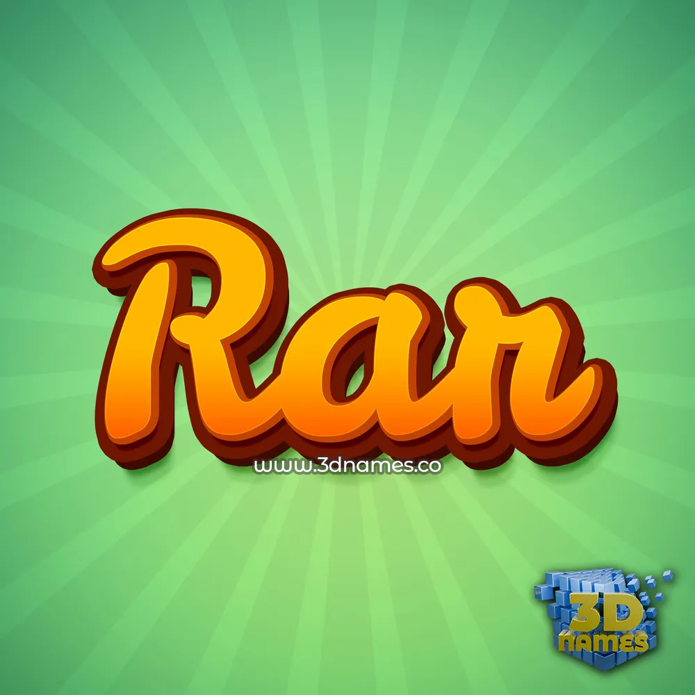 rar in Green Rays style - 3D name wallpaper