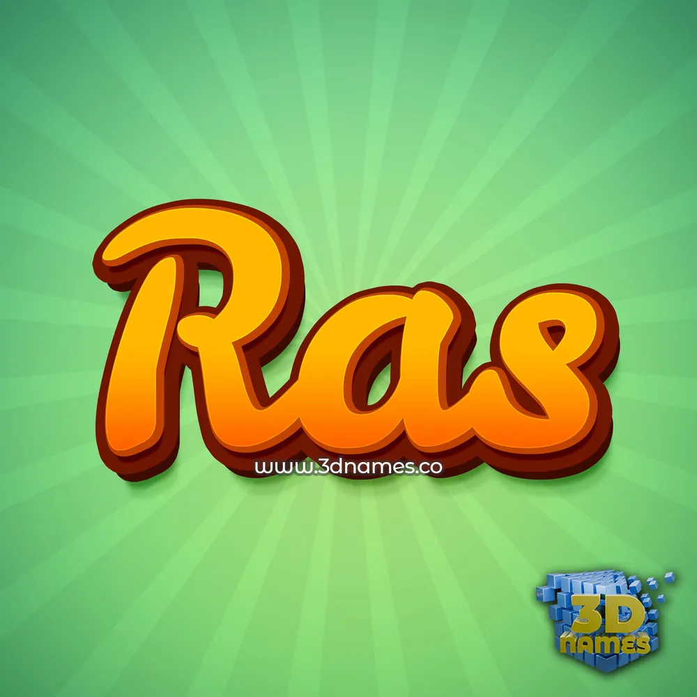ras in Green Rays style - 3D name wallpaper