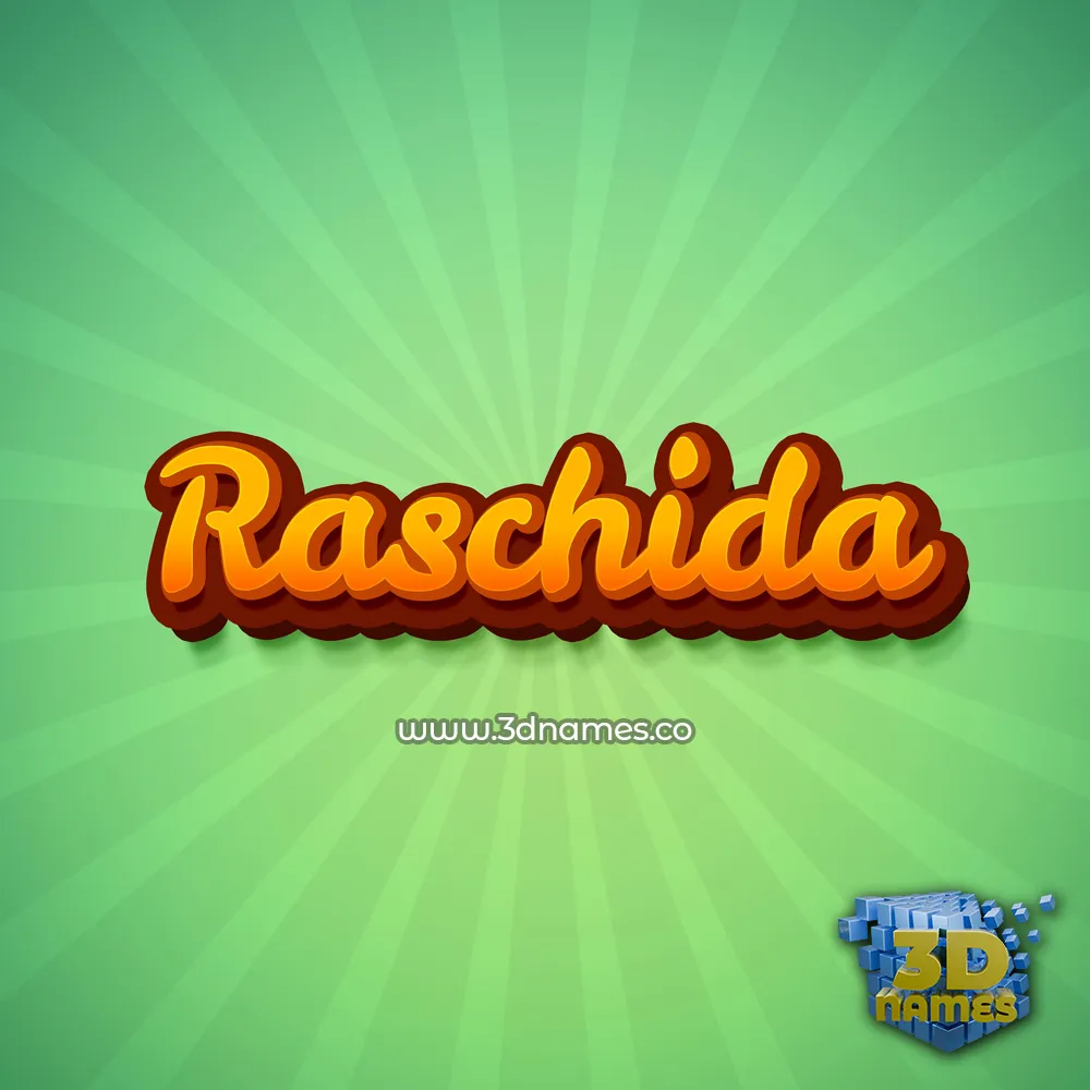 raschida in Green Rays style - 3D name wallpaper