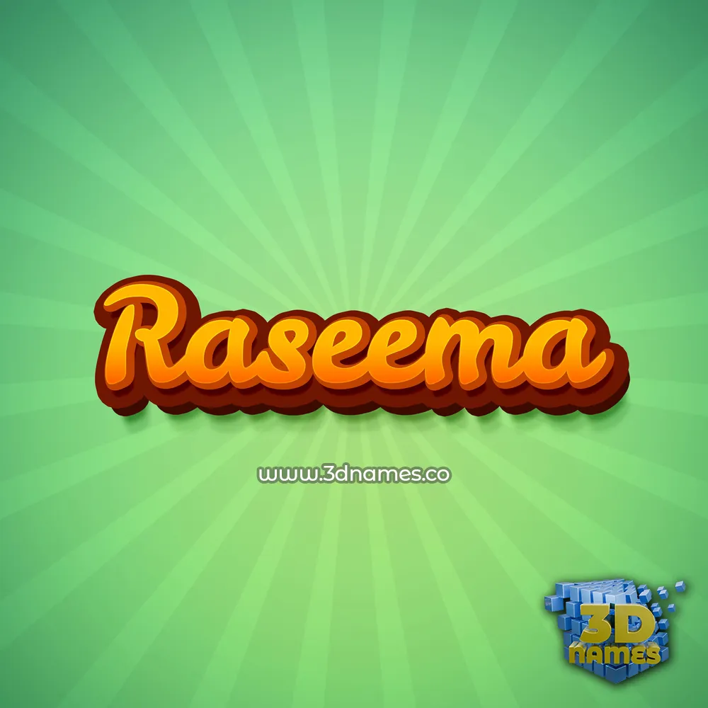 raseema in Green Rays style - 3D name wallpaper