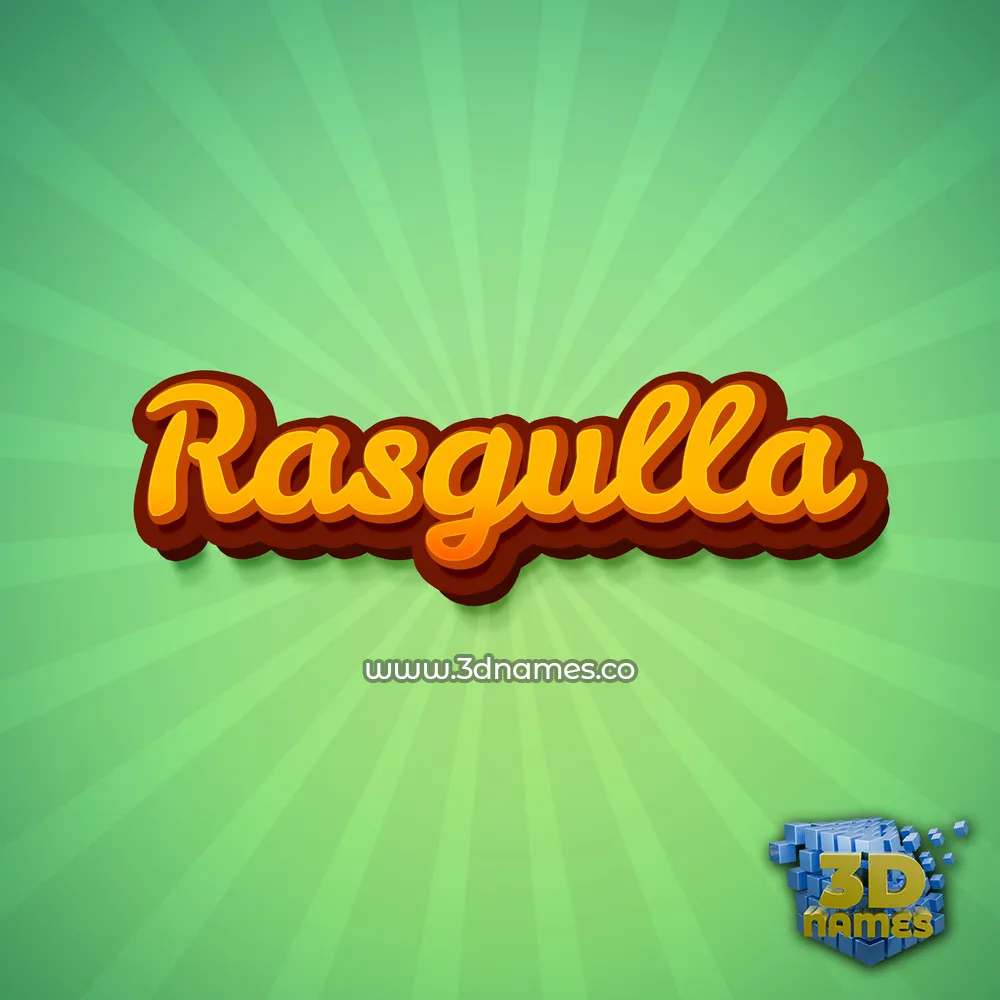 rasgulla in Green Rays style - 3D name wallpaper