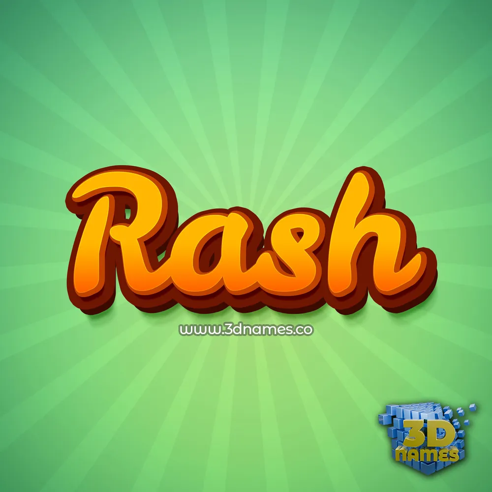 rash in Green Rays style - 3D name wallpaper