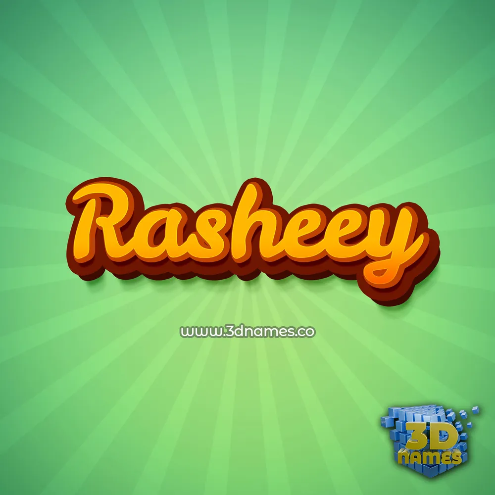 rasheey in Green Rays style - 3D name wallpaper