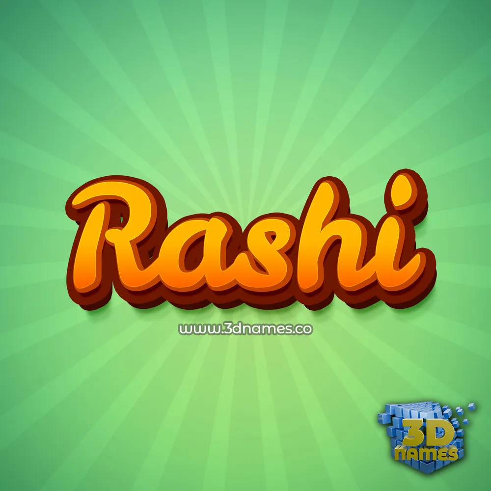 rashi in Green Rays style - 3D name wallpaper