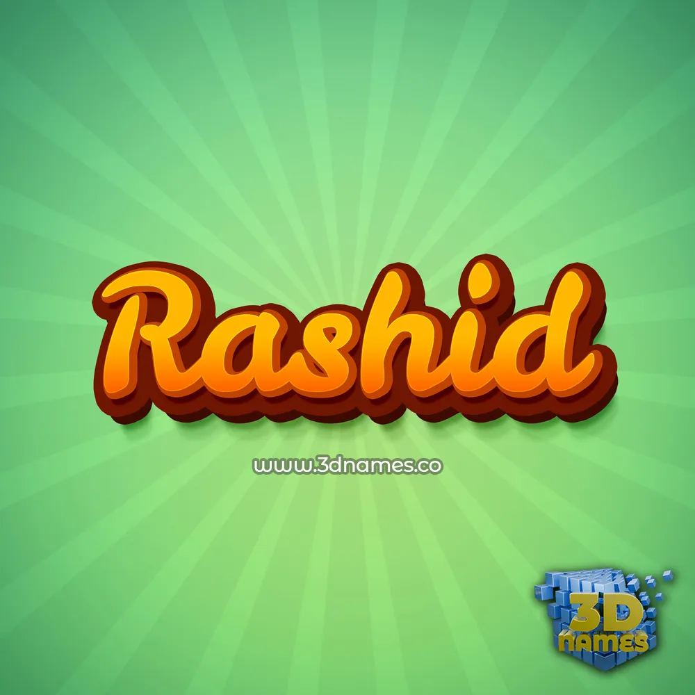 rashid in Green Rays style - 3D name wallpaper
