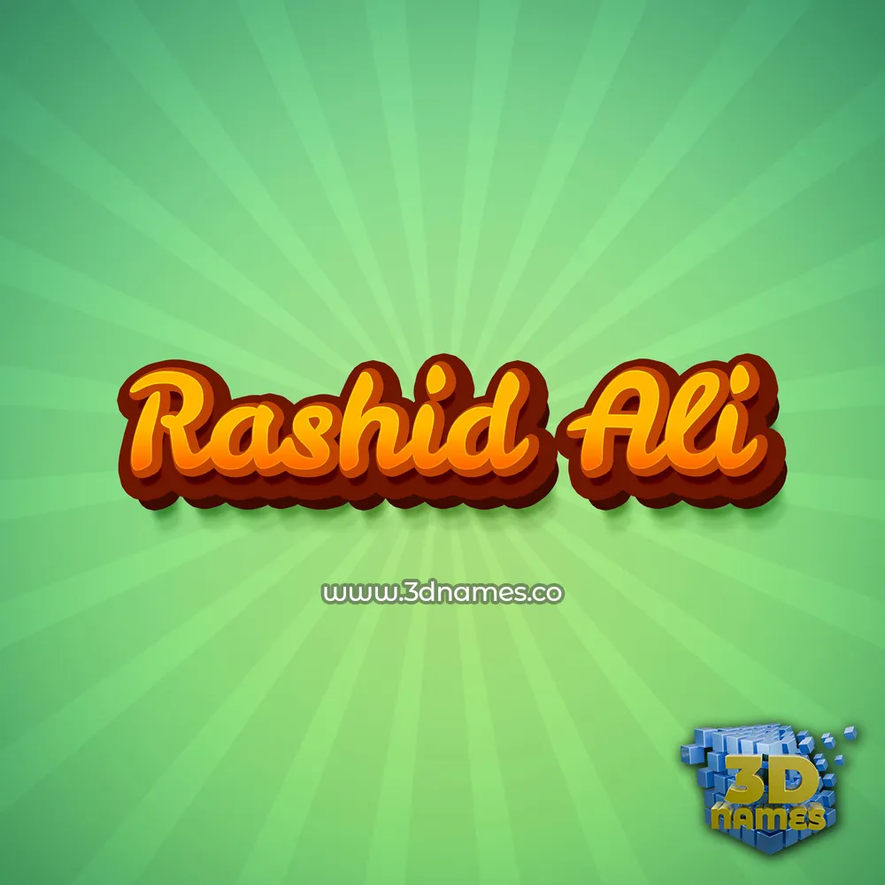 rashid ali in Green Rays style - 3D name wallpaper