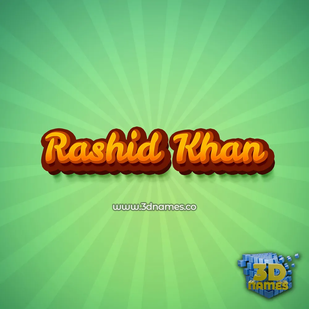 rashid khan in Green Rays style - 3D name wallpaper