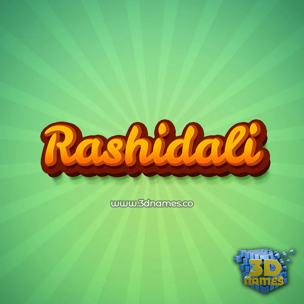 rashidali in Green Rays style - 3D name wallpaper