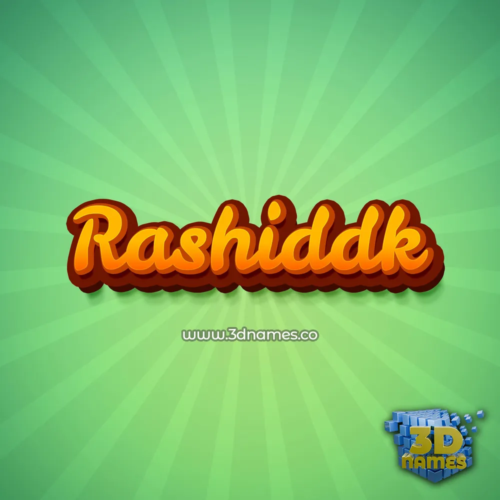 rashiddk in Green Rays style - 3D name wallpaper