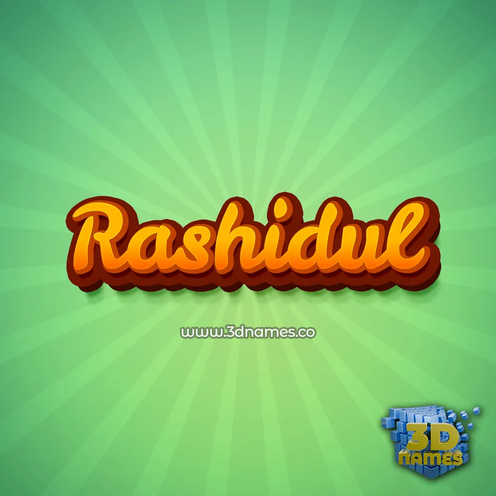 rashidul in Green Rays style - 3D name wallpaper