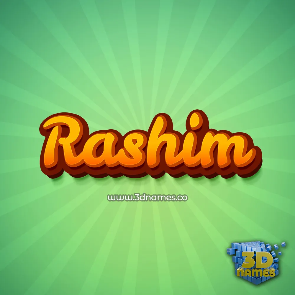 rashim in Green Rays style - 3D name wallpaper
