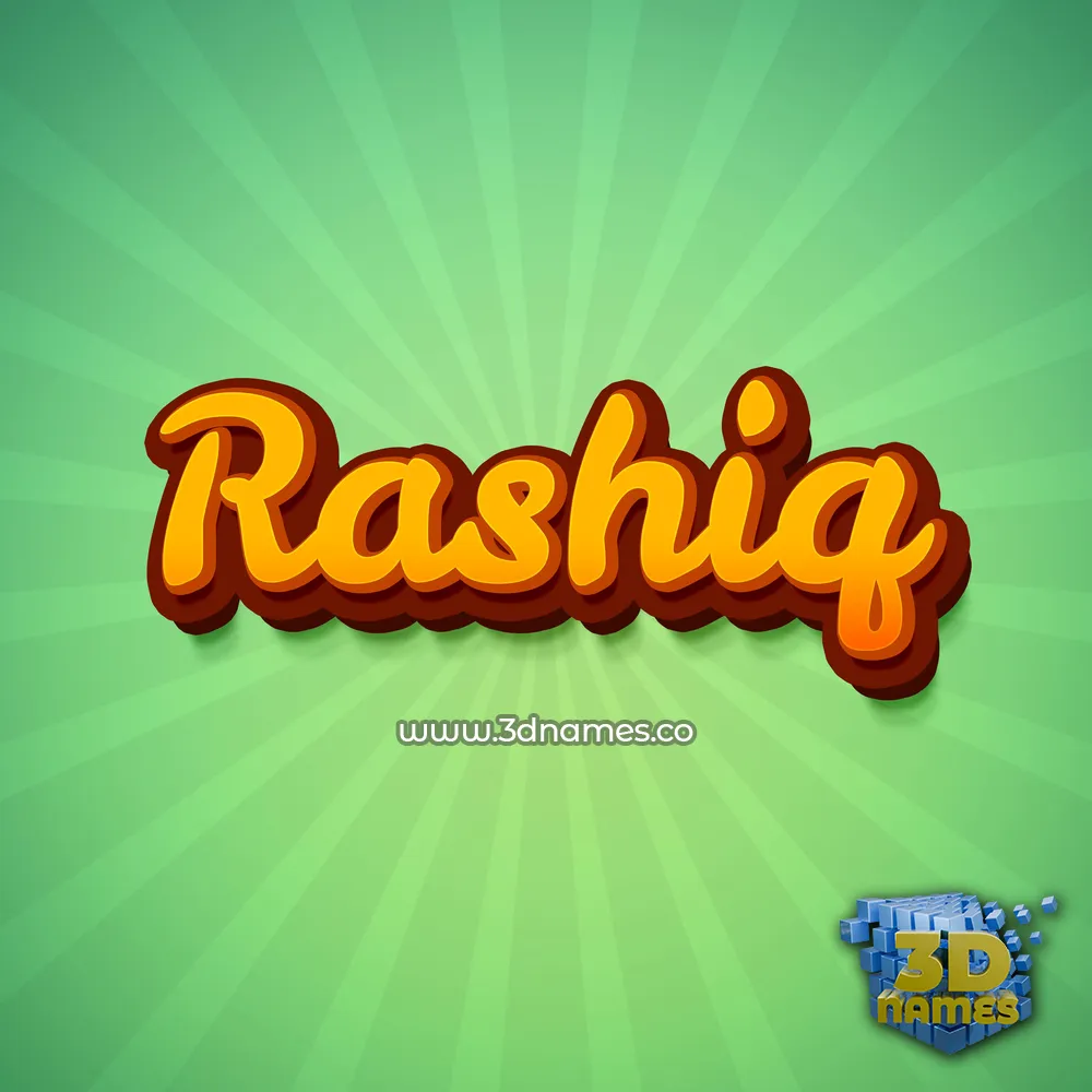 rashiq in Green Rays style - 3D name wallpaper