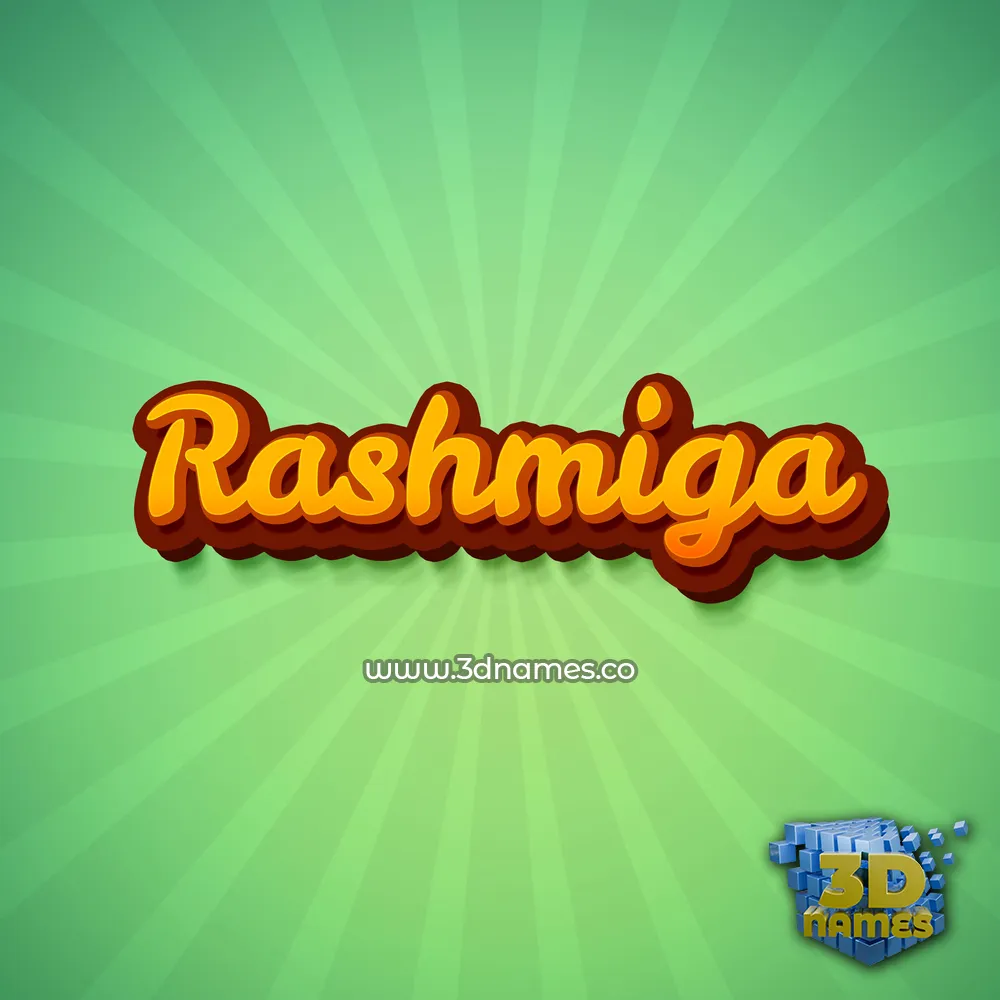 rashmiga in Green Rays style - 3D name wallpaper