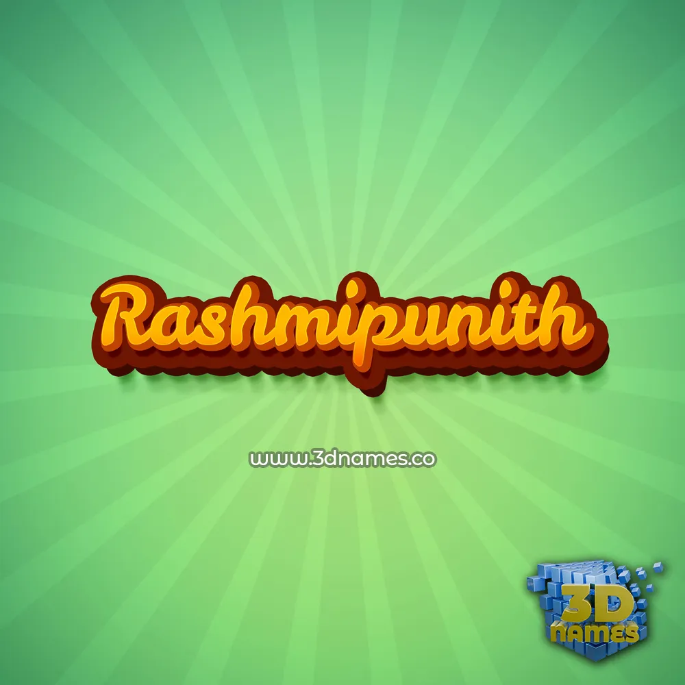 rashmipunith in Green Rays style - 3D name wallpaper
