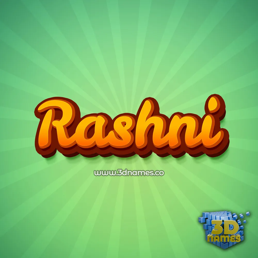 rashni in Green Rays style - 3D name wallpaper