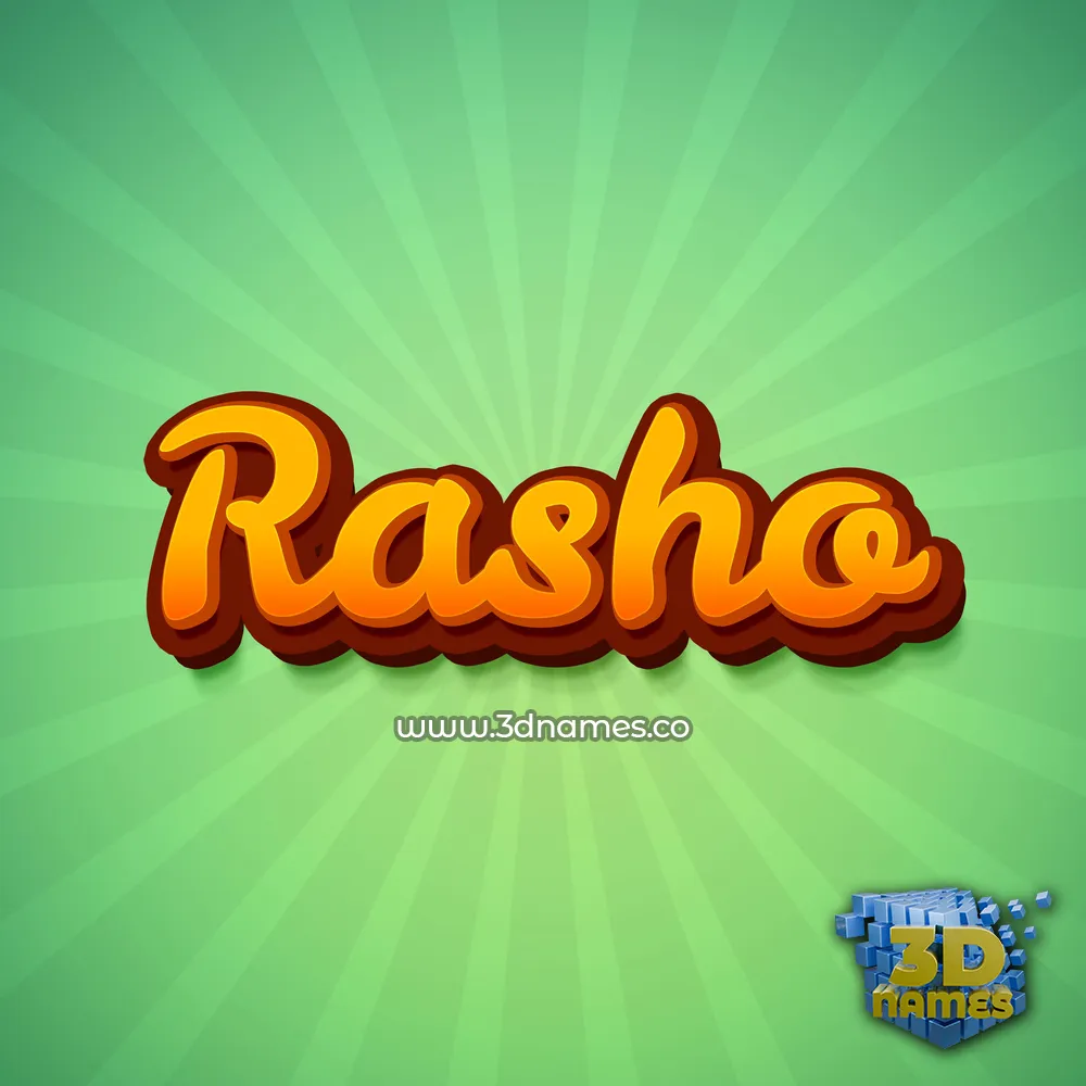 rasho in Green Rays style - 3D name wallpaper
