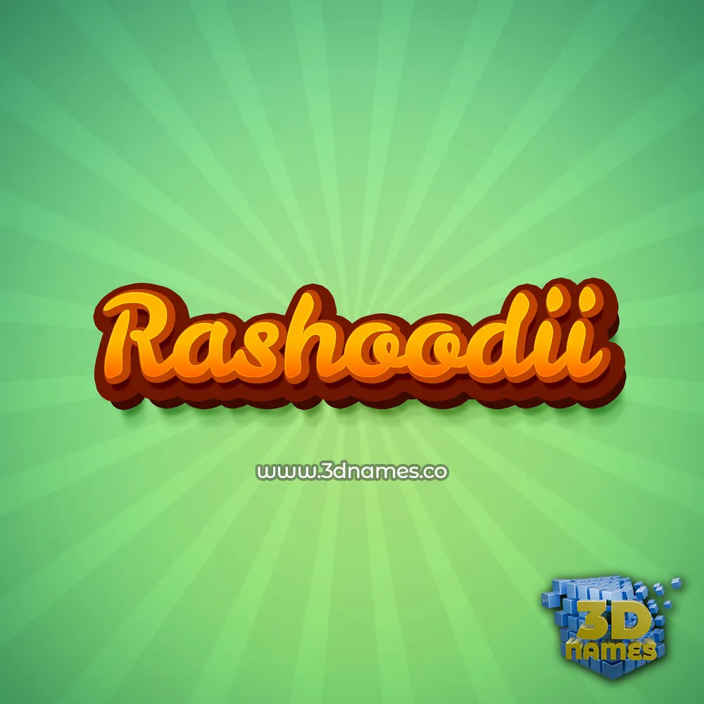 rashoodii in Green Rays style - 3D name wallpaper