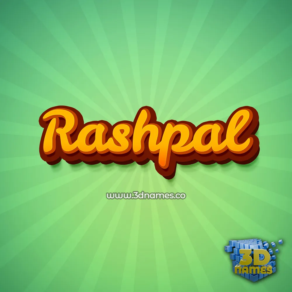 rashpal in Green Rays style - 3D name wallpaper