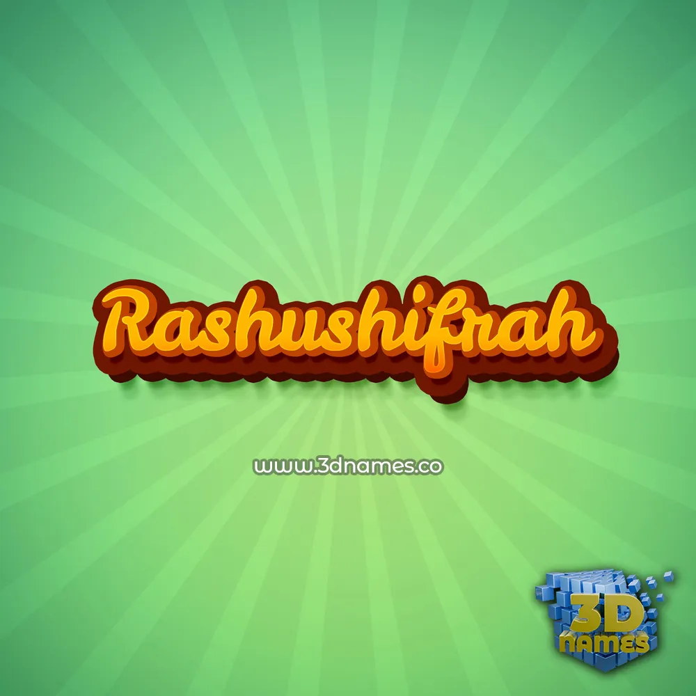 rashushifrah in Green Rays style - 3D name wallpaper