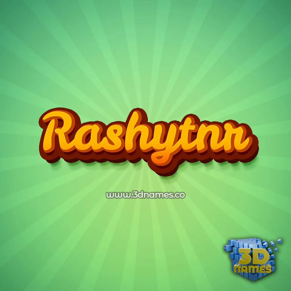 rashytnr in Green Rays style - 3D name wallpaper