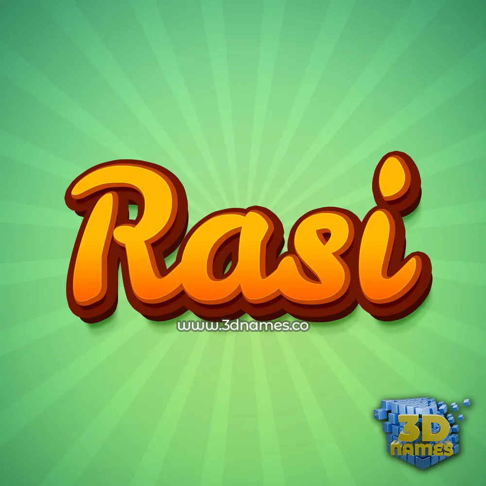 rasi in Green Rays style - 3D name wallpaper
