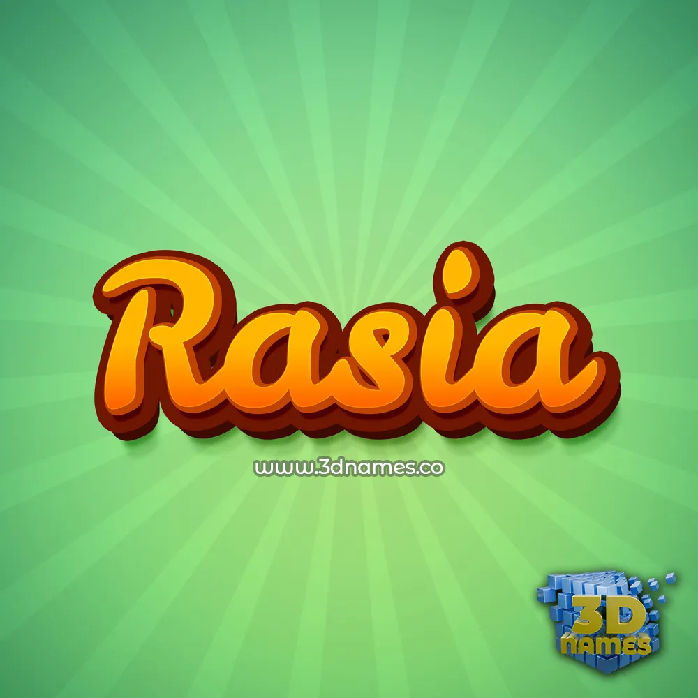 rasia in Green Rays style - 3D name wallpaper