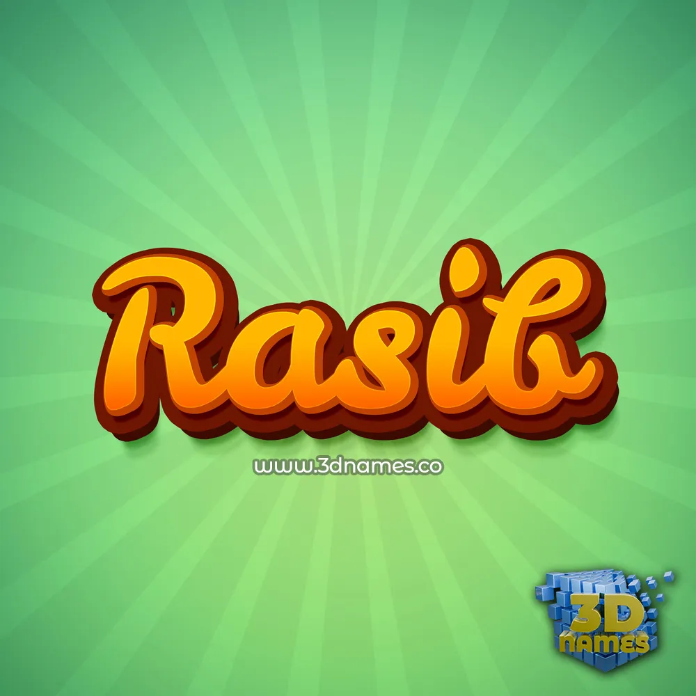 rasib in Green Rays style - 3D name wallpaper