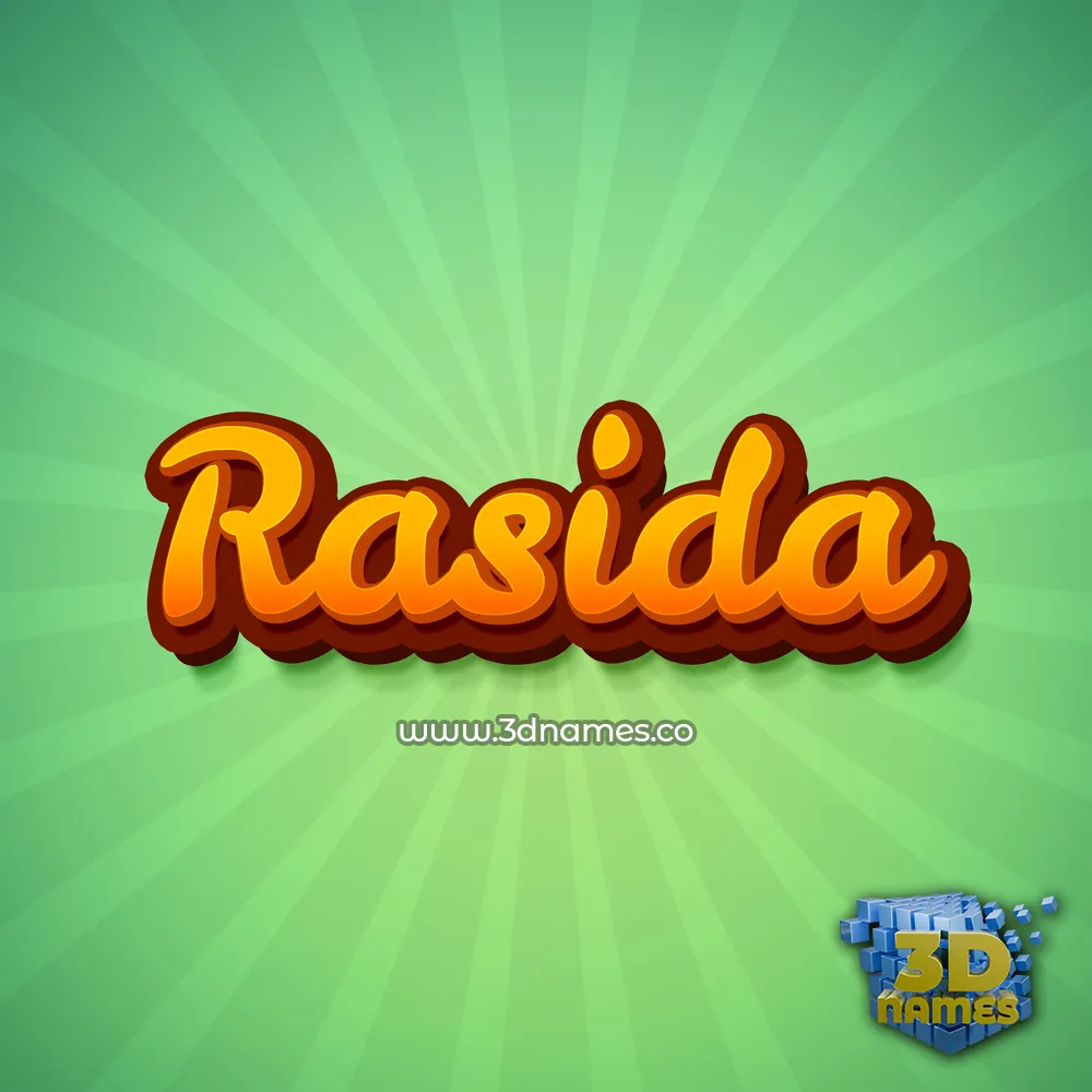 rasida in Green Rays style - 3D name wallpaper