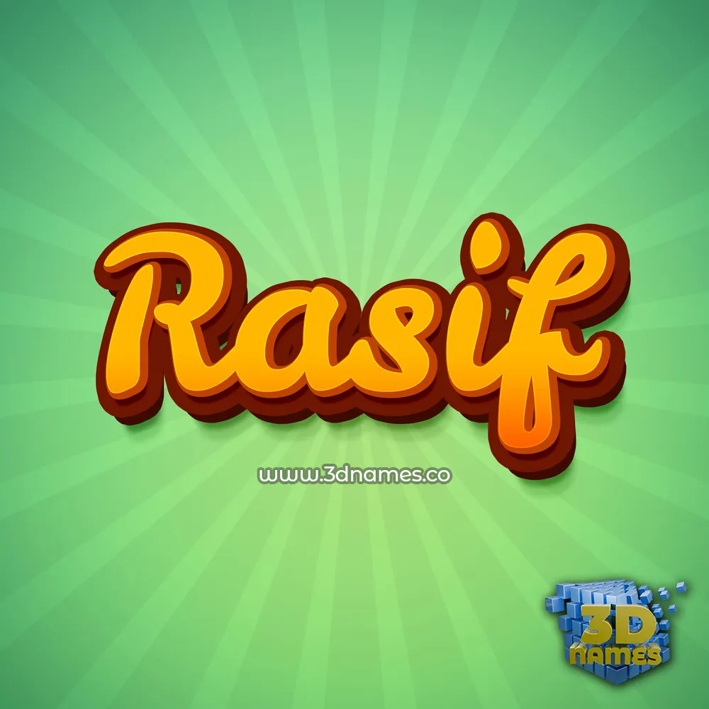 rasif in Green Rays style - 3D name wallpaper