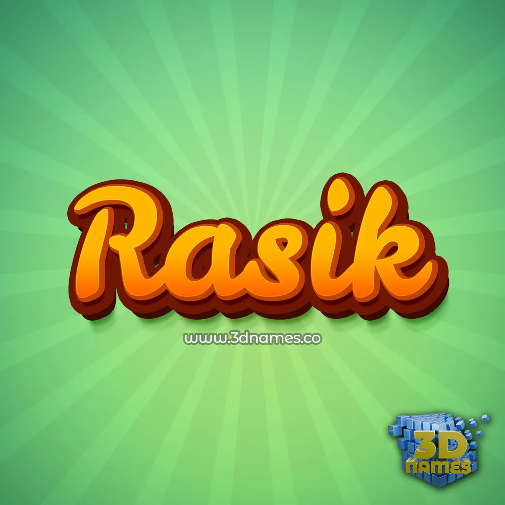 rasik in Green Rays style - 3D name wallpaper