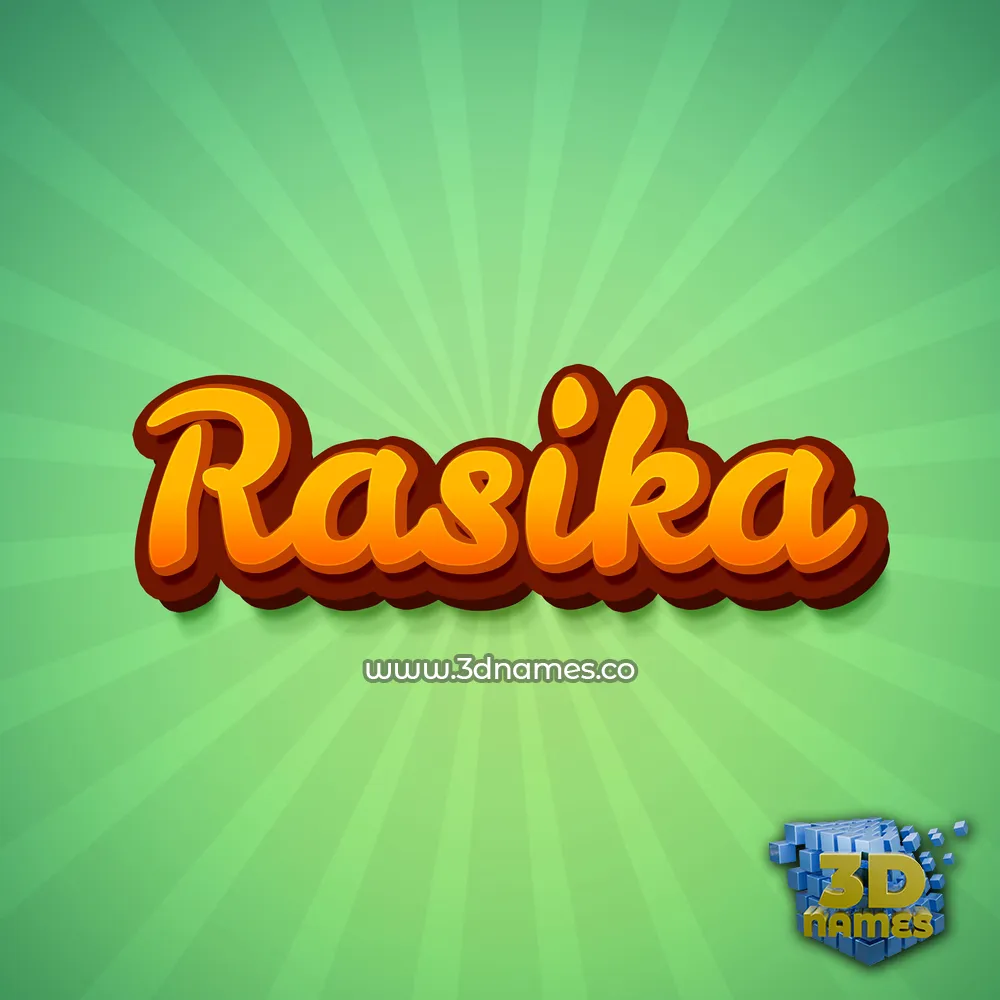 rasika in Green Rays style - 3D name wallpaper
