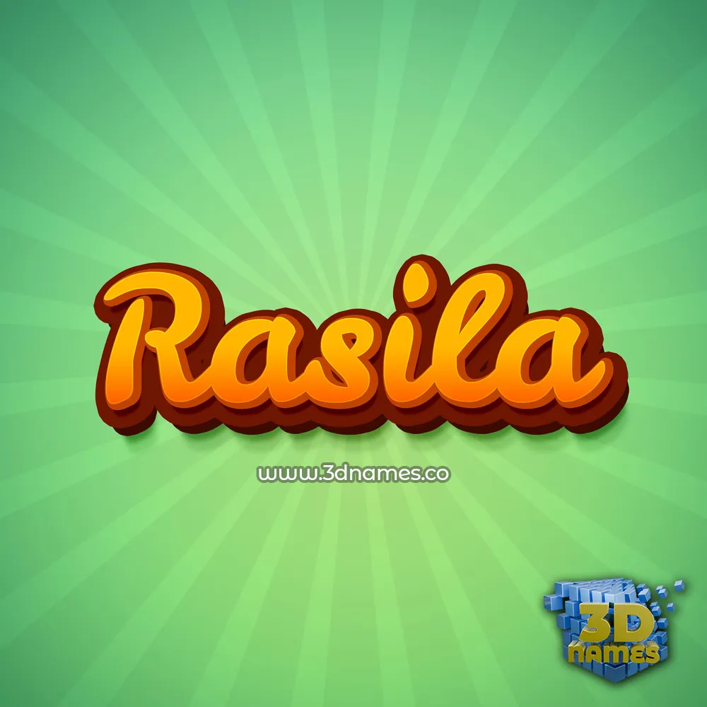 rasila in Green Rays style - 3D name wallpaper
