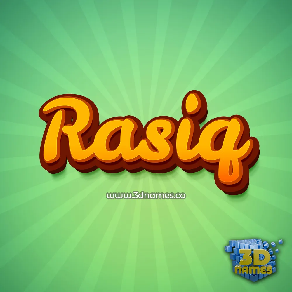 rasiq in Green Rays style - 3D name wallpaper
